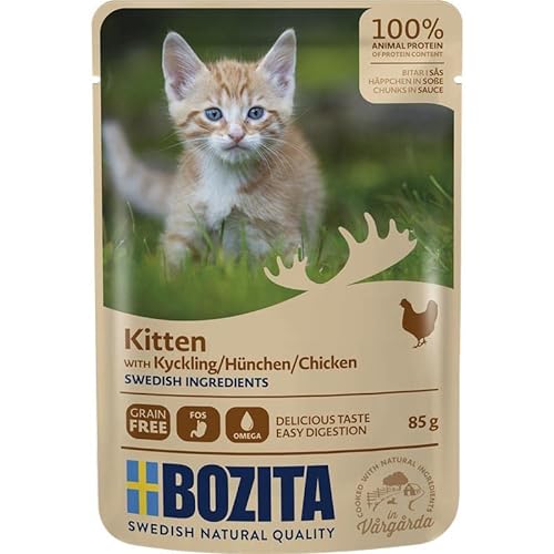 Bozita Häppchen in Soße Hühnchen für Kitten | 12x 85g von Bozita