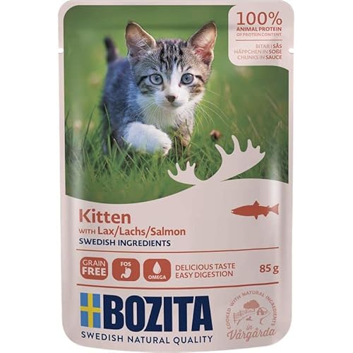 Bozita Häppchen in Soße Lachs für Kitten | 12x 85g Bozita Häppchen in Soße Lachs für Kitten | 12x 85g von Bozita