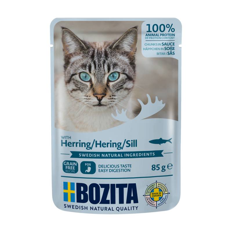 Bozita Häppchen in Soße Pouch 12 x 85 g - Hering von Bozita