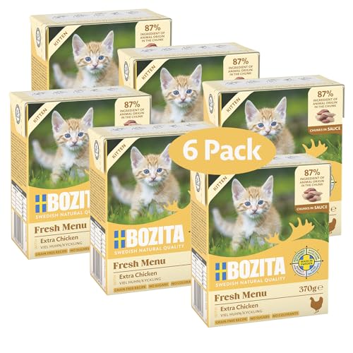 Bozita Häppchen in Soße mit Hühnchen für Kitten Multibox 6x370g im Tetra von Bozita