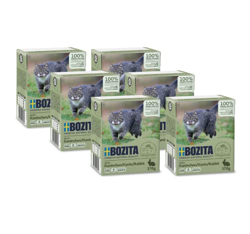 Bozita Häppchen in Soße mit Kaninchen Multibox 6x370g im Tetra von Bozita