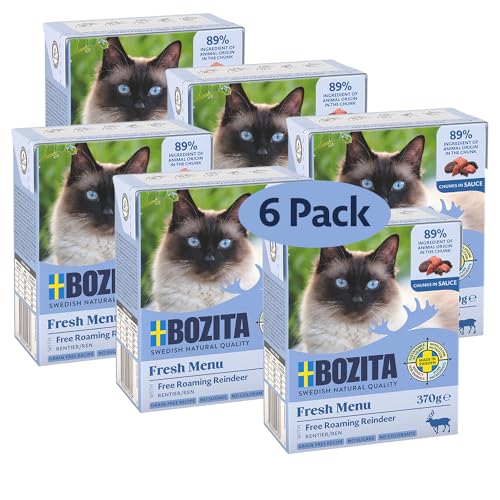 Bozita Häppchen in Soße mit Rentier Multibox 6x370g im Tetra, 370g (6er Pack) von Bozita