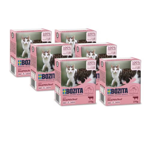 Bozita Häppchen in Soße mit Rind Multibox 6x370g im Tetra von Bozita