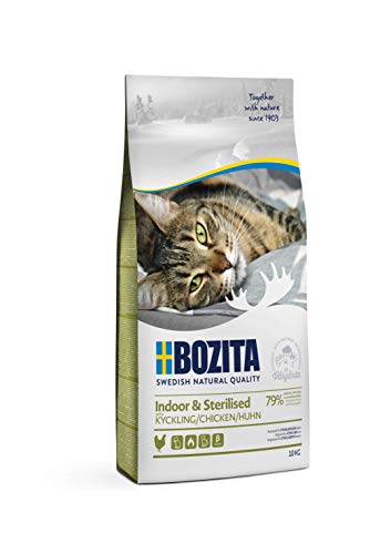 BOZITA Indoor & Sterilised Hühnchen - Trockenfutter für erwachsene hauptsächlich drinnen lebende Katzen, 10 kg von Bozita