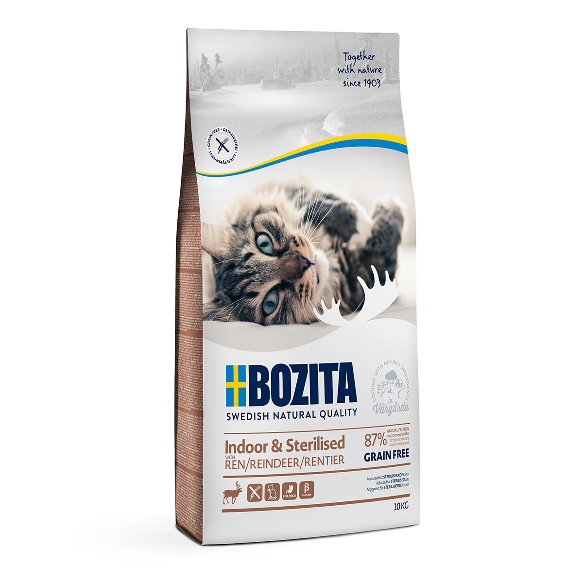 Bozita Indoor & Sterilised Grain free mit Rentier 10kg von Bozita