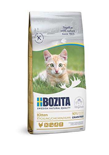 BOZITA Kitten Getreidefrei Hühnchen - Trockenfutter für Kitten, junge Katzen und säugende Muttertiere, 2 kg von Bozita