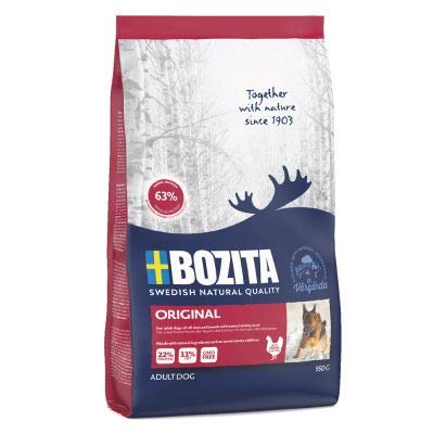 Bozita Original A ausgewogenes, komplettes Trockenfutter für Hunde aus Schweden mit viel frischem Huhn und angereichert mit natürlichen Ballaststoffen Vorteilspack: 2 x 12 kg von Bozita