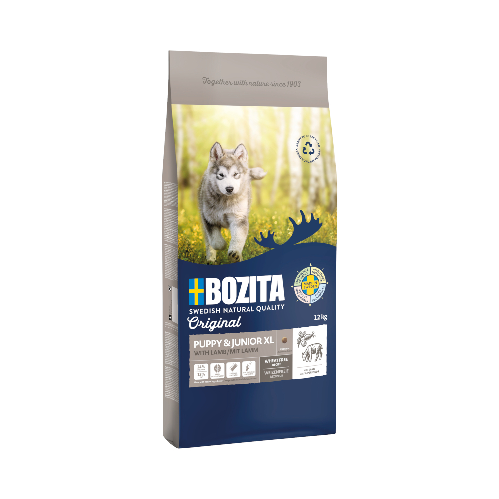 Bozita Original Puppy & Junior XL mit Lamm - Weizenfrei  - 12 kg von Bozita