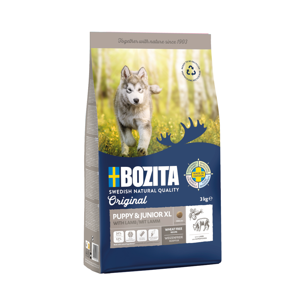 Bozita Original Puppy & Junior XL mit Lamm - Weizenfrei  - 3 kg von Bozita