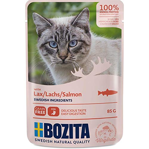 Bozita Pouch Häppchen in Soße mit Lachs | 12x 85g Katzenfutter nass von Bozita