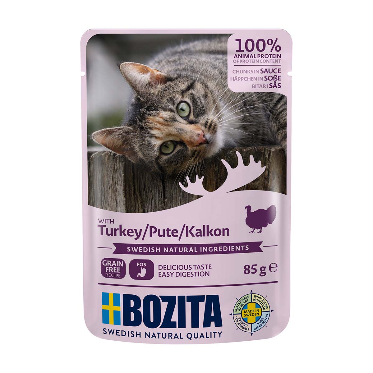 Bozita Pouch Häppchen in Soße mit Pute 12x85g von Bozita