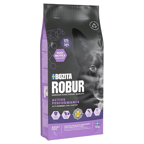 Bozita ROBUR Adult Active Performance Rentier 12kg - Hundefutter mit hoher Akzeptanz, Postbiotika, sehr hohem Proteingehalt, für sehr sportliche und aktive Hunde und zum aufpeppeln magerer Hunde Bozita ROBUR Adult Active Performance Rentier 12kg - Hundefutter mit hoher Akzeptanz, Postbiotika, sehr hohem Proteingehalt, für sehr sportliche und aktive Hunde und zum aufpeppeln magerer Hunde von Bozita