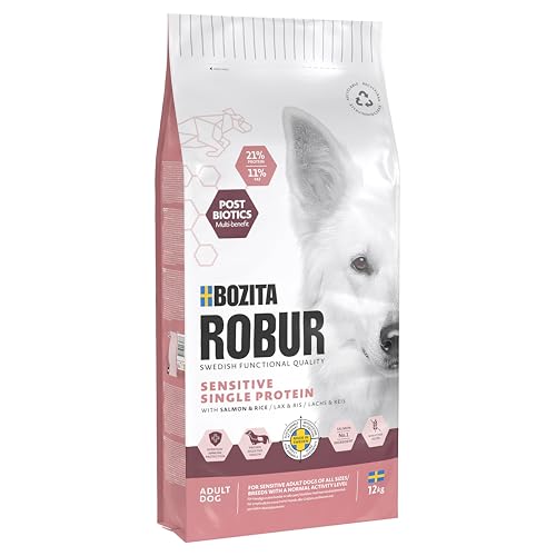Bozita ROBUR Adult Sensitive Single Protein Lachs 12kg Hundefutter Trockenfutter mit hoher Akzeptanz, Postbiotika und nur Lachs als tierische Proteinquelle Bozita ROBUR Adult Sensitive Single Protein Lachs 12kg Hundefutter Trockenfutter mit hoher Akzeptanz, Postbiotika und nur Lachs als tierische Proteinquelle von Bozita