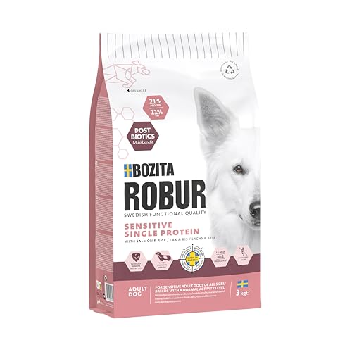 Bozita ROBUR Adult Sensitive Single Protein Lachs 3kg Hundefutter Trockenfutter mit hoher Akzeptanz, Postbiotika und nur Lachs als tierische Proteinquelle Bozita ROBUR Adult Sensitive Single Protein Lachs 3kg Hundefutter Trockenfutter mit hoher Akzeptanz, Postbiotika und nur Lachs als tierische Proteinquelle von Bozita