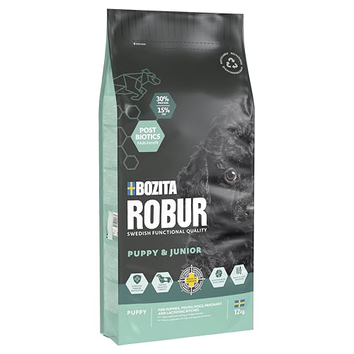 Bozita ROBUR Puppy & Junior Huhn 12kg - Welpenfutter Trockenfutter mit hoher Akzeptanz, Postbiotika ohne Weizen für kleine bis mittelgroße Rassen Bozita ROBUR Puppy & Junior Huhn 12kg - Welpenfutter Trockenfutter mit hoher Akzeptanz, Postbiotika ohne Weizen für kleine bis mittelgroße Rassen von Bozita