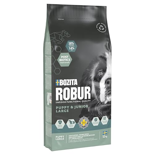 Bozita ROBUR Puppy & Junior XL Huhn 12kg - Welpenfutter Trockenfutter mit hoher Akzeptanz, Postbiotika, ohne Weizen für mittelgroße bis große Rassen und Welpen die eine große Krokette wollen Bozita ROBUR Puppy & Junior XL Huhn 12kg - Welpenfutter Trockenfutter mit hoher Akzeptanz, Postbiotika, ohne Weizen für mittelgroße bis große Rassen und Welpen die eine große Krokette wollen von Bozita