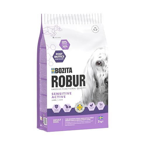 Bozita ROBUR Sensitive Grain Free Active Lamm 3kg Hundefutter Trockenfutter mit viel Protein, Lamm und Postbiotika für aktive und sportliche Hunde Bozita ROBUR Sensitive Grain Free Active Lamm 3kg Hundefutter Trockenfutter mit viel Protein, Lamm und Postbiotika für aktive und sportliche Hunde von Bozita