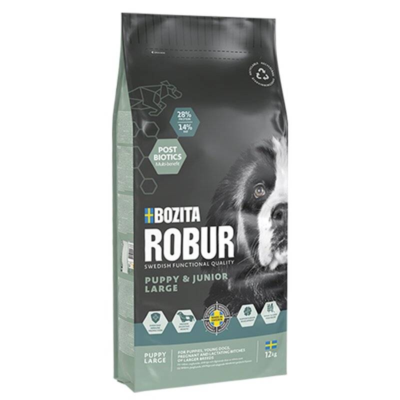 Bozita Robur Puppy & Junior Large - 12 kg (MHD 5/26, alte... (4,66 € pro 1 kg) von Bozita