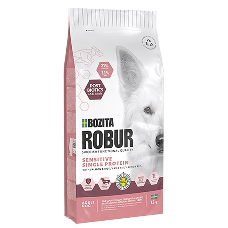 Bozita Robur Sensitive Single Protein Salmon & Rice - 12 kg (5,83 € pro 1 kg) von Bozita
