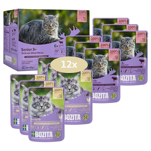Bozita Nassfutter Senior 8+ Häppchen in Sauce mit Fleisch - 12x85g Portionsbeutel getreidefreies & weizenfreies Futter für Katzen - Katzen Nassfutter mit 8,5% Protein & 4,5% Fettgehalt Bozita Nassfutter Senior 8+ Häppchen in Sauce mit Fleisch - 12x85g Portionsbeutel getreidefreies & weizenfreies Futter für Katzen - Katzen Nassfutter mit 8,5% Protein & 4,5% Fettgehalt von Bozita
