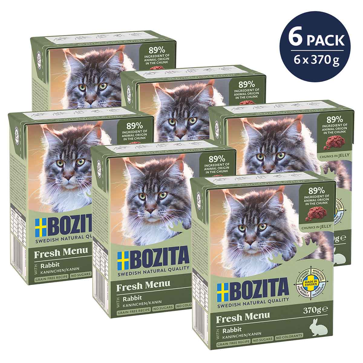 Bozita Tetra Häppchen in Gelee mit Kaninchen 6x370g von Bozita