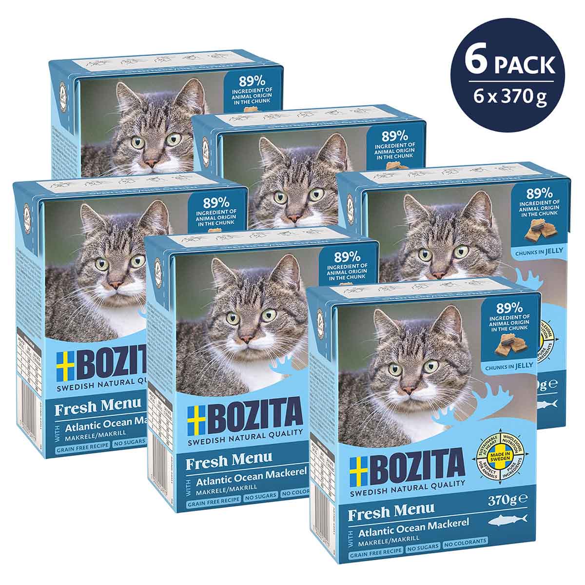 Bozita Tetra Häppchen in Gelee mit Makrele 6x370g von Bozita