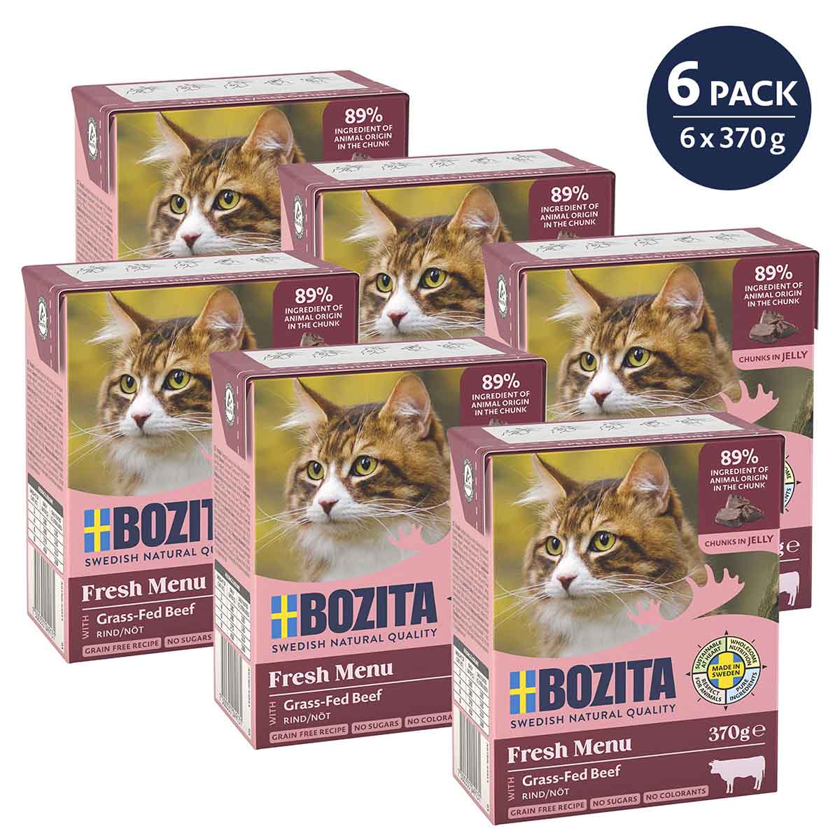 Bozita Tetra Häppchen in Gelee mit Rinderhack 6x370g von Bozita