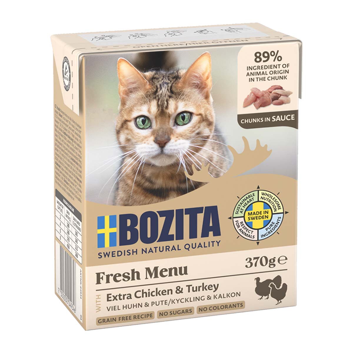 Bozita Tetra Häppchen in Soße mit Hühnchen & Pute 6x370g von Bozita