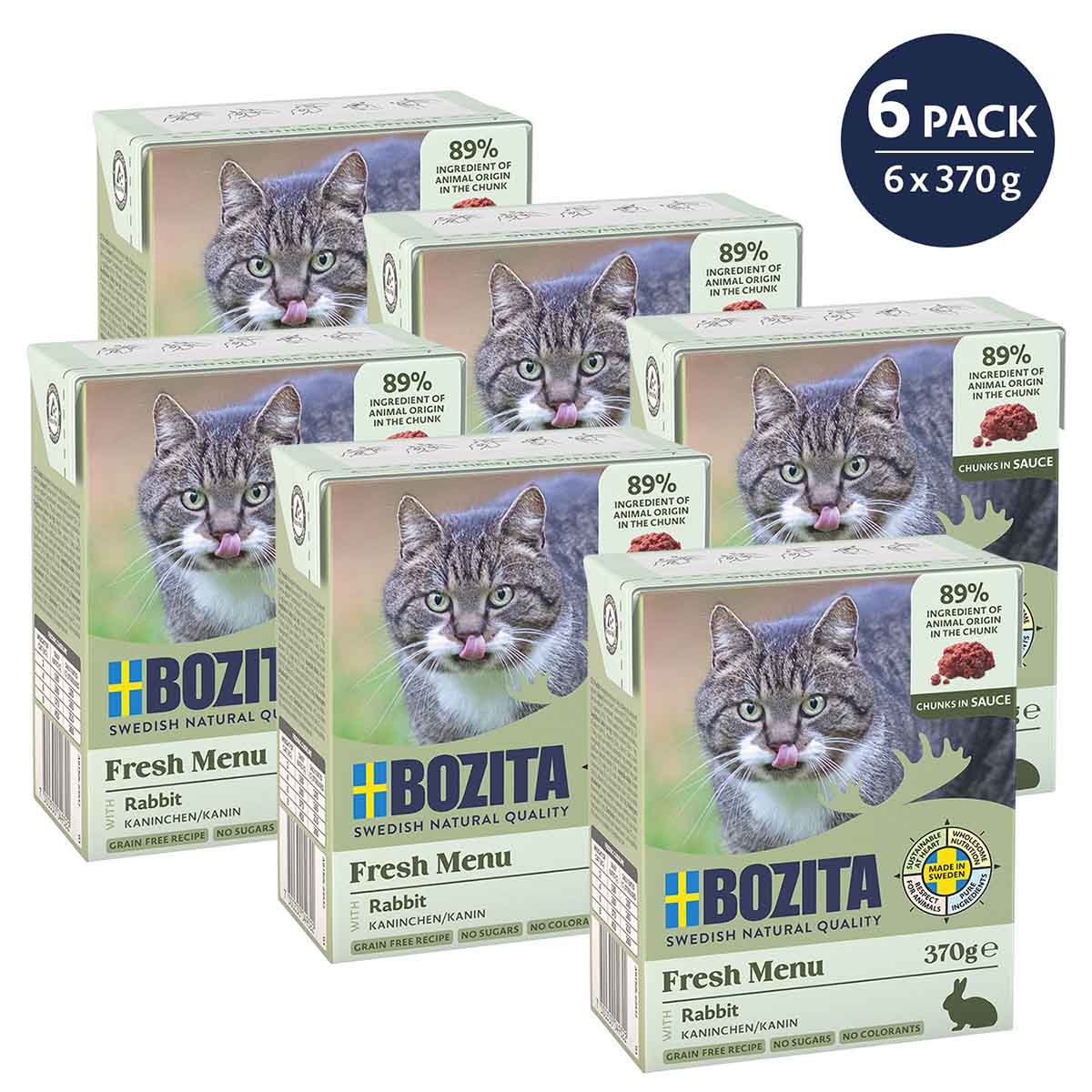 Bozita Tetra Häppchen in Soße mit Kaninchen 6x370g von Bozita