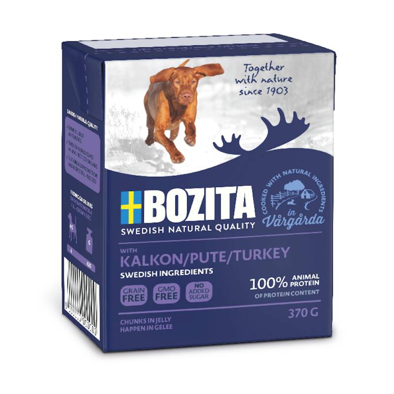 Sparpaket Bozita Häppchen in Gelee 12 x 370 g Pute von Bozita