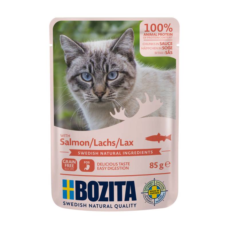 Sparpaket Bozita Häppchen in Soße Pouch 24 x 85 g - Lachs von Bozita