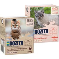 Sparpaket Bozita Tetra Häppchen in Soße 24 x 370 g - Mix (Hühnchen & Pute, Lachs) von Bozita