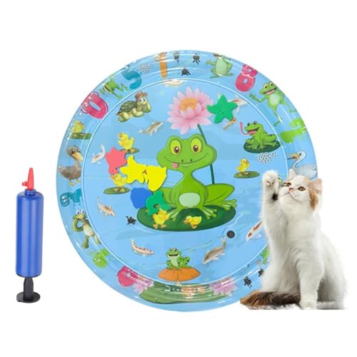 Bpoeee Pet Water Bed, Thickened Anti-Scratch Design Water Pet Pads, Cooling Mat for Dogs and Cat, Cat Water Mat with Fish for Pets Playing Sleeping (25.6IN-C) von Bpoeee