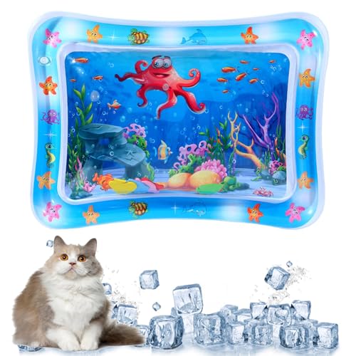 Bpoeee Summer Cat Water Mat, Water Play Mat for Cats, Pet Water Sensory Mat, Water Sensory Play Mat for Cats, Cat Toys for Indoor Cats, Water Mat for Cats (#1) von Bpoeee