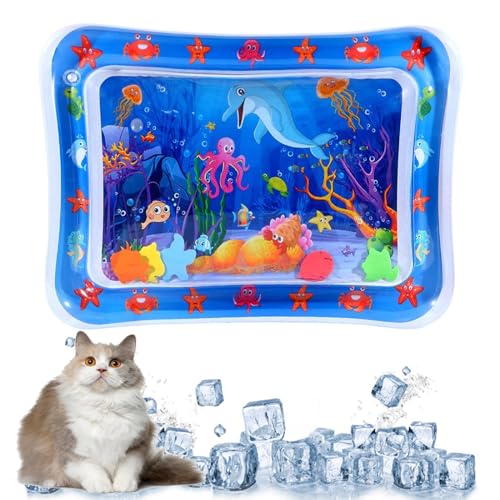 Bpoeee Summer Cat Water Mat, Water Play Mat for Cats, Pet Water Sensory Mat, Water Sensory Play Mat for Cats, Cat Toys for Indoor Cats, Water Mat for Cats (#2) von Bpoeee