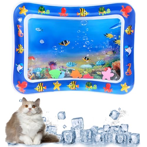 Bpoeee Summer Cat Water Mat, Water Play Mat for Cats, Pet Water Sensory Mat, Water Sensory Play Mat for Cats, Cat Toys for Indoor Cats, Water Mat for Cats (#3) von Bpoeee