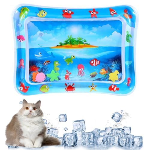 Bpoeee Summer Cat Water Mat, Water Play Mat for Cats, Pet Water Sensory Mat, Water Sensory Play Mat for Cats, Cat Toys for Indoor Cats, Water Mat for Cats (#4) von Bpoeee