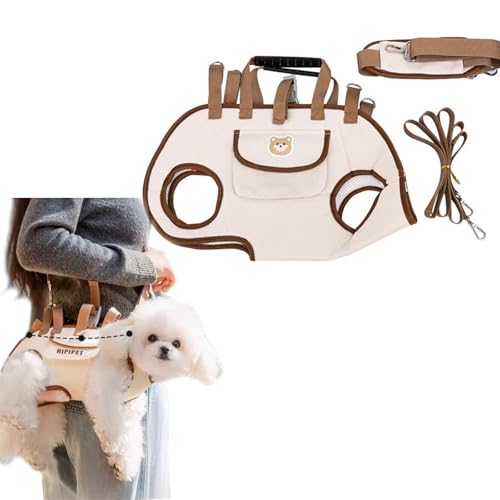 Portable Breathable Pet Carrier Sling & Backpack, Dog Carrier for Small Medium Dogs (Brown,M) von Bpoeee
