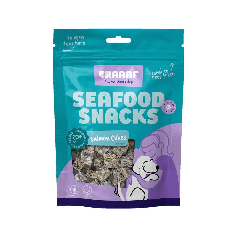 Braaaf Fischsnack Lachshaut - Blöcke - 70 g von Braaaf
