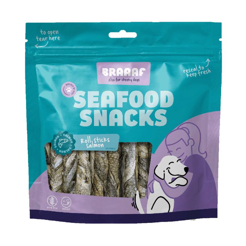 Braaaf Lachs Roll Stick - Sparpaket: 2 x 12 cm (140 g) von Braaaf