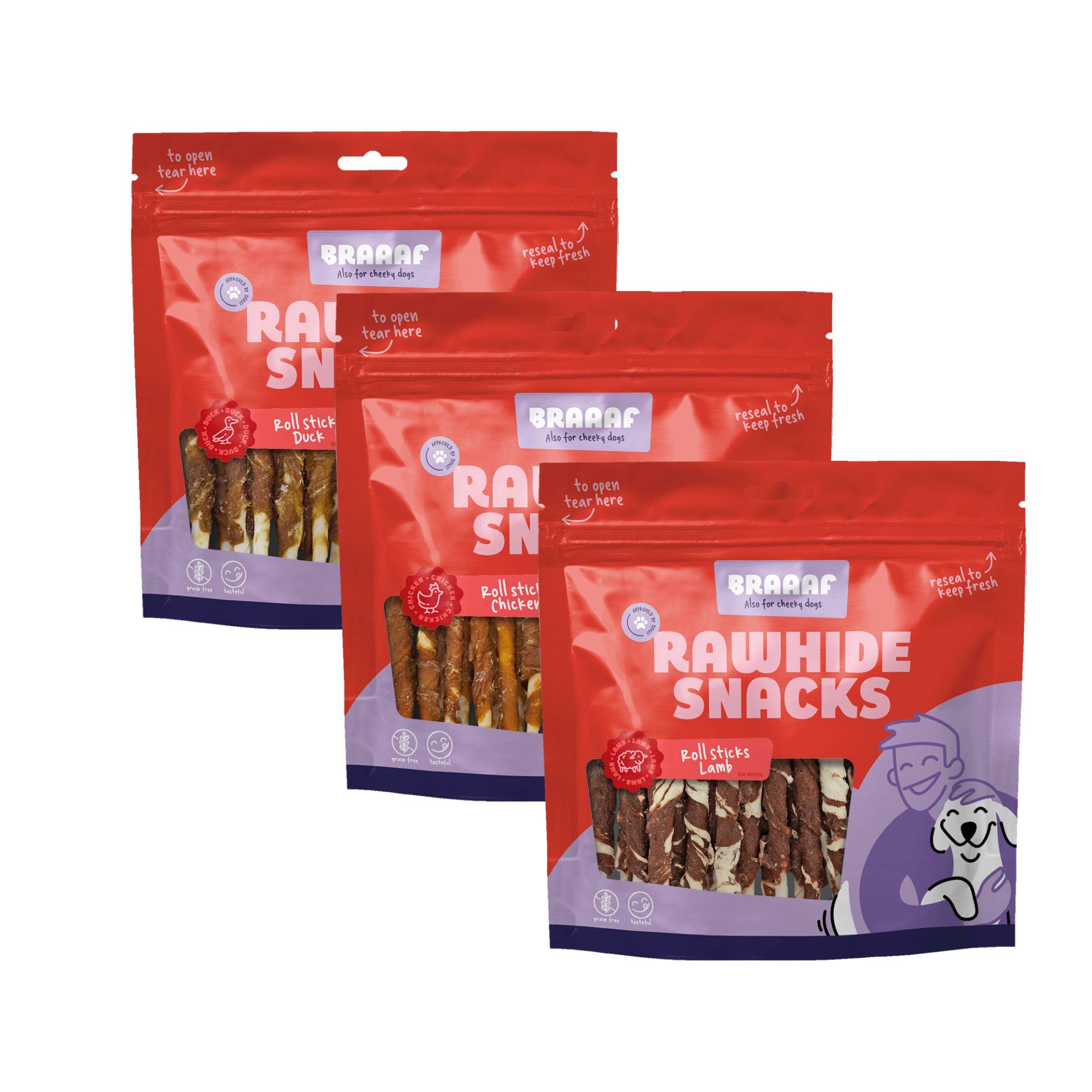 Braaaf Roll Sticks - Huhn - 300 x 12,5 cm von Braaaf