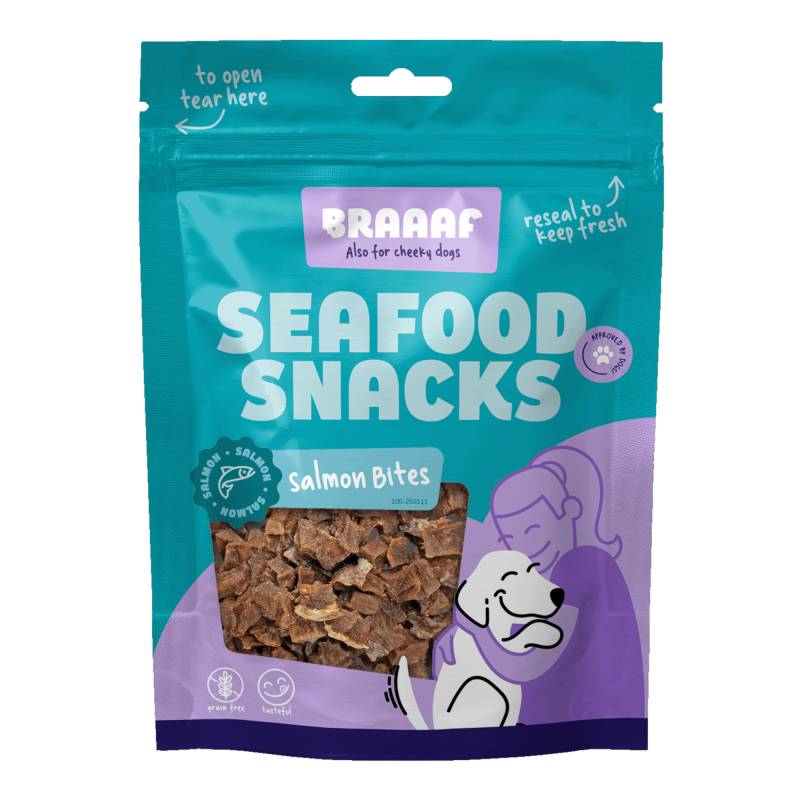Braaaf Seafood Snacks mit Lachs - Sparpaket: 2 x 70 g Braaaf Seafood Snacks mit Lachs - Sparpaket: 2 x 70 g von Braaaf