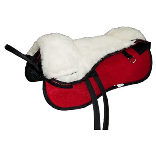 Brama West Bareback Reitpad Small mit Schafswolle & AirMesh - super Soft - Made in Italy - Einheitsgröße - Rot von Brama West