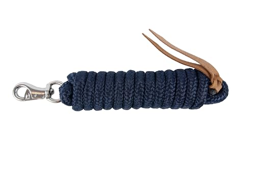 Brama-West Bodenarbeitsseil Bodenleine - mit Bull-Snap & Lederklatsche - Westernrope - 4 Meter - Navyblau Brama-West Bodenarbeitsseil Bodenleine - mit Bull-Snap & Lederklatsche - Westernrope - 4 Meter - Navyblau von Brama West
