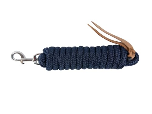 Brama-West Bodenarbeitsseil Bodenleine - mit Karabiner & Lederklatsche - Westernrope - 4 Meter - Navyblau Brama-West Bodenarbeitsseil Bodenleine - mit Karabiner & Lederklatsche - Westernrope - 4 Meter - Navyblau von Brama West