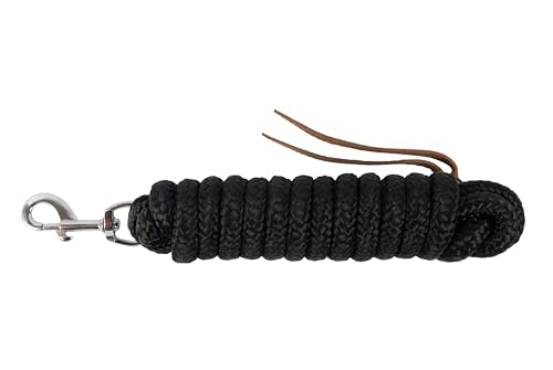 Brama-West Bodenarbeitsseil Bodenleine - mit Karabiner & Lederklatsche - Westernrope - 4 Meter - Schwarz Brama-West Bodenarbeitsseil Bodenleine - mit Karabiner & Lederklatsche - Westernrope - 4 Meter - Schwarz von Brama West