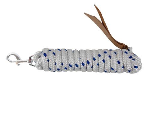 Brama-West Bodenarbeitsseil Bodenleine - mit Karabiner & Lederklatsche - Westernrope - 4 Meter - Weiß Brama-West Bodenarbeitsseil Bodenleine - mit Karabiner & Lederklatsche - Westernrope - 4 Meter - Weiß von Brama West