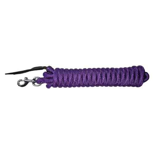 Brama West Bodenarbeitsseil Pferd Westernrope 7,5 m – Training, Horsemanship & Führübungen – langlebig, griffig mit Lederimpulsen (Lila) von Brama West
