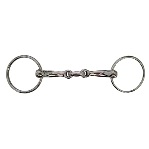 Brama West Gebiss Pferd doppelt gebrochen aus Edelstahl – 16 mm, Ringgröße 60/70 mm – robust & langlebig (125) von Brama West