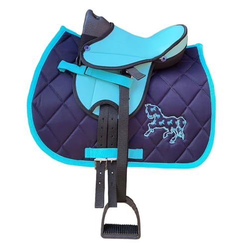 Brama West Kinder Shetty Sattel Set „My Happy Pony“ | Sattel für Shetty Pony Holzpferd | mit Satteldecke, Sattelgurt, Steigbügel & Steigbügelriemen | Türkis Edition Brama West Kinder Shetty Sattel Set „My Happy Pony“ | Sattel für Shetty Pony Holzpferd | mit Satteldecke, Sattelgurt, Steigbügel & Steigbügelriemen | Türkis Edition von Brama West
